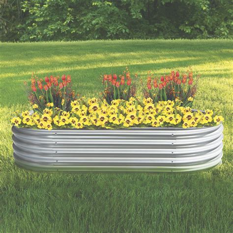 oval galvanized steel planter box|4x8 galvanized raised garden bed.